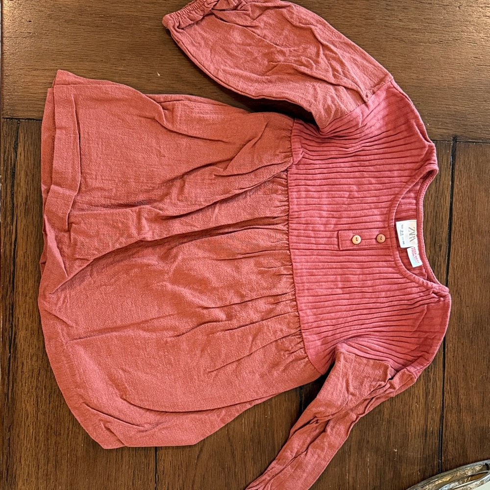 Zara Kids Rose Long Sleeve Blouse